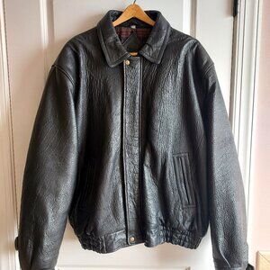 Men's Vtg. 90's leather bomber/trucker style jacket